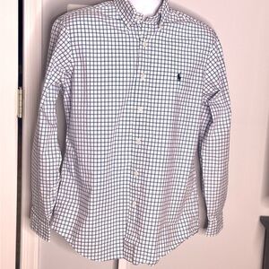 Polo Ralph Lauren Men's Checkered Shirt - White and Blue